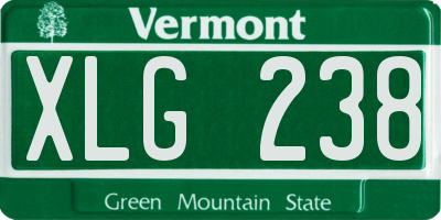 VT license plate XLG238
