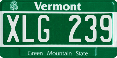 VT license plate XLG239