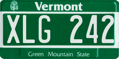 VT license plate XLG242