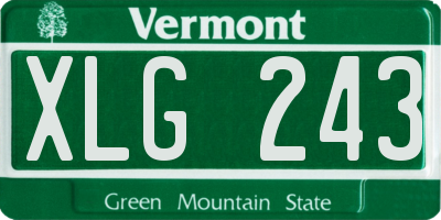 VT license plate XLG243