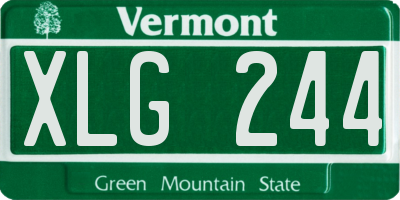 VT license plate XLG244