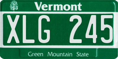 VT license plate XLG245