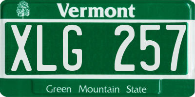 VT license plate XLG257