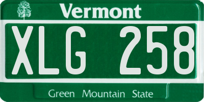 VT license plate XLG258