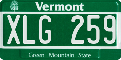 VT license plate XLG259