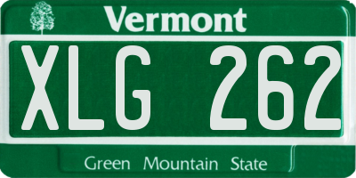 VT license plate XLG262