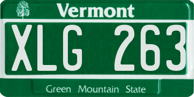 VT license plate XLG263