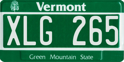 VT license plate XLG265