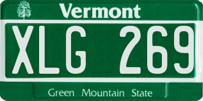VT license plate XLG269