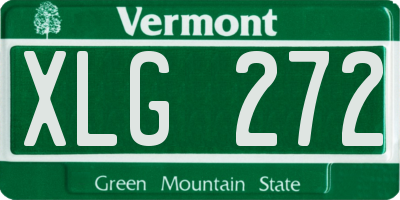 VT license plate XLG272