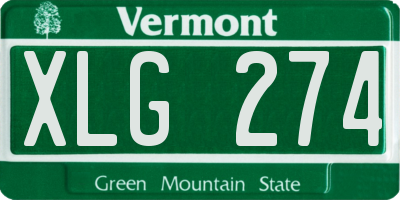 VT license plate XLG274