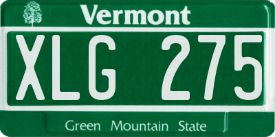 VT license plate XLG275