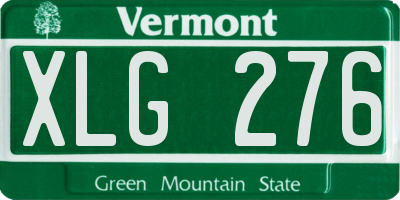 VT license plate XLG276