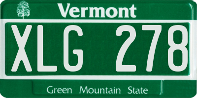 VT license plate XLG278