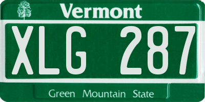 VT license plate XLG287