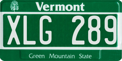 VT license plate XLG289