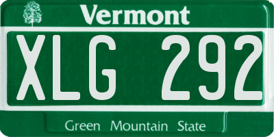 VT license plate XLG292
