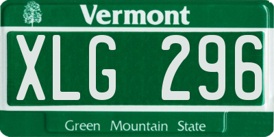 VT license plate XLG296