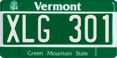 VT license plate XLG301