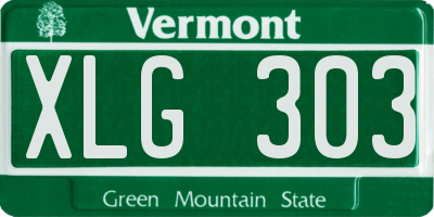 VT license plate XLG303