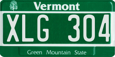 VT license plate XLG304