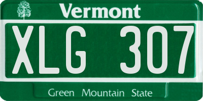 VT license plate XLG307