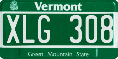 VT license plate XLG308