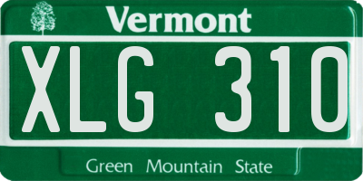 VT license plate XLG310