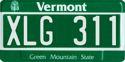 VT license plate XLG311