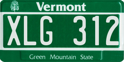 VT license plate XLG312