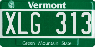 VT license plate XLG313