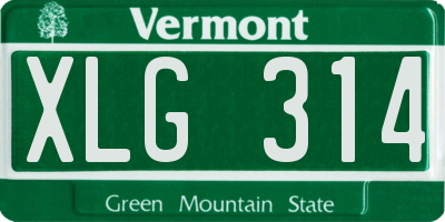 VT license plate XLG314