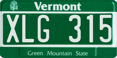 VT license plate XLG315