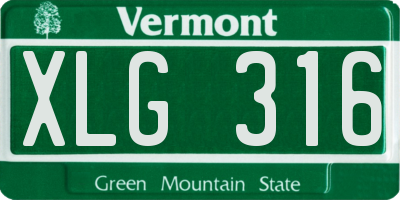 VT license plate XLG316