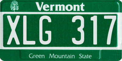 VT license plate XLG317