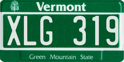 VT license plate XLG319