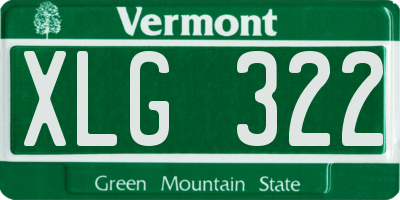 VT license plate XLG322