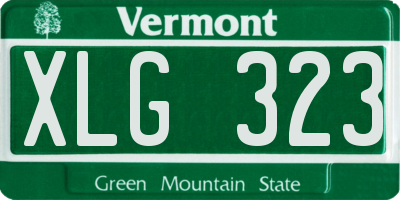 VT license plate XLG323