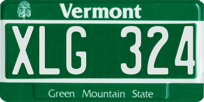 VT license plate XLG324