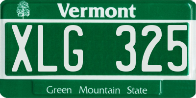 VT license plate XLG325
