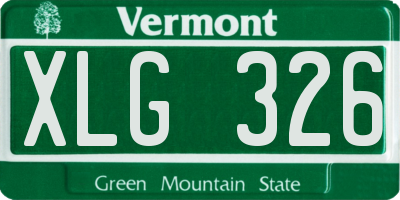 VT license plate XLG326