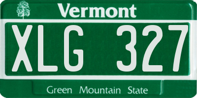 VT license plate XLG327