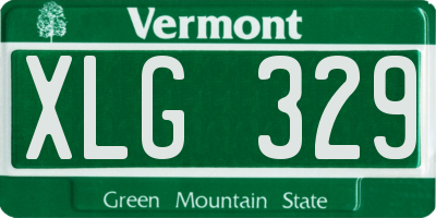 VT license plate XLG329