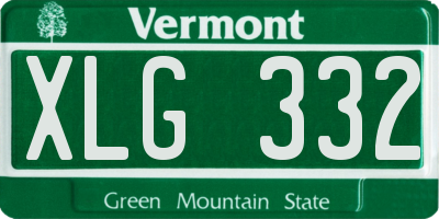 VT license plate XLG332