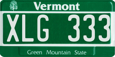 VT license plate XLG333
