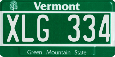 VT license plate XLG334