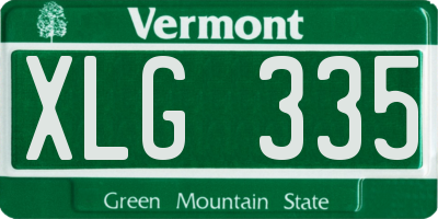 VT license plate XLG335