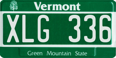VT license plate XLG336