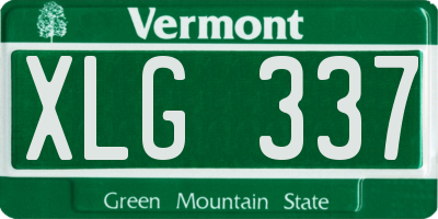 VT license plate XLG337