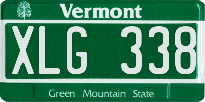 VT license plate XLG338